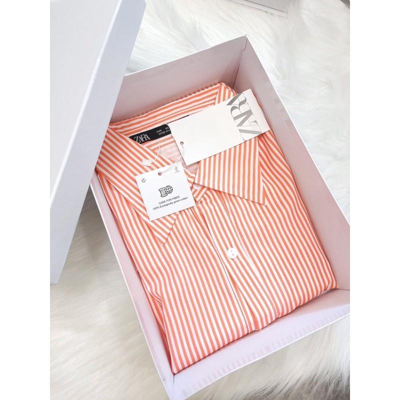 ️ ÁO KẺ SỌC CAM - Chất vải mát , hàng độc quyền hông đụng hàng -dễ mặc