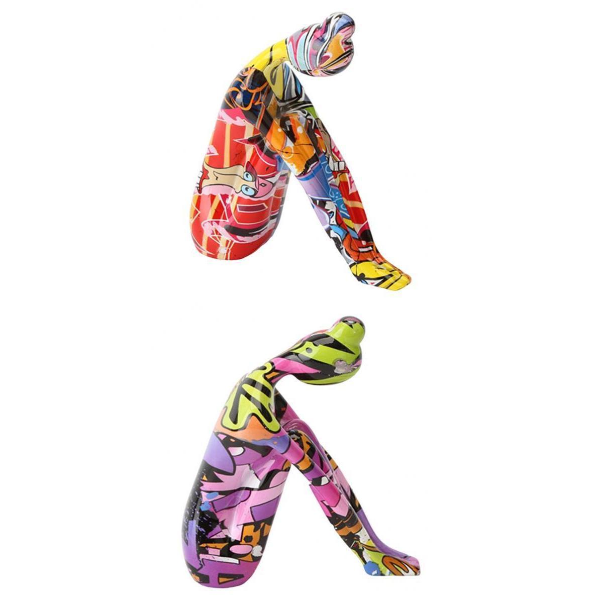 2Pcs Figurine Sculpture Statue Bedroom TV Stand Decorative