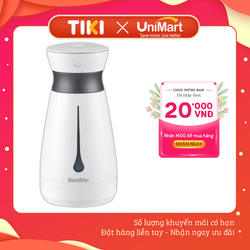 Máy Phun Sương Tạo Ẩm Khuếch Tán Tinh Dầu Cao Cấp Damas LY313 - Thiết Lập 2 Chế Độ Phun Sương Biệt Lập - Kết Hợp Đèn Led 7 Màu Hiện Đại - Hàng Chính Hãng