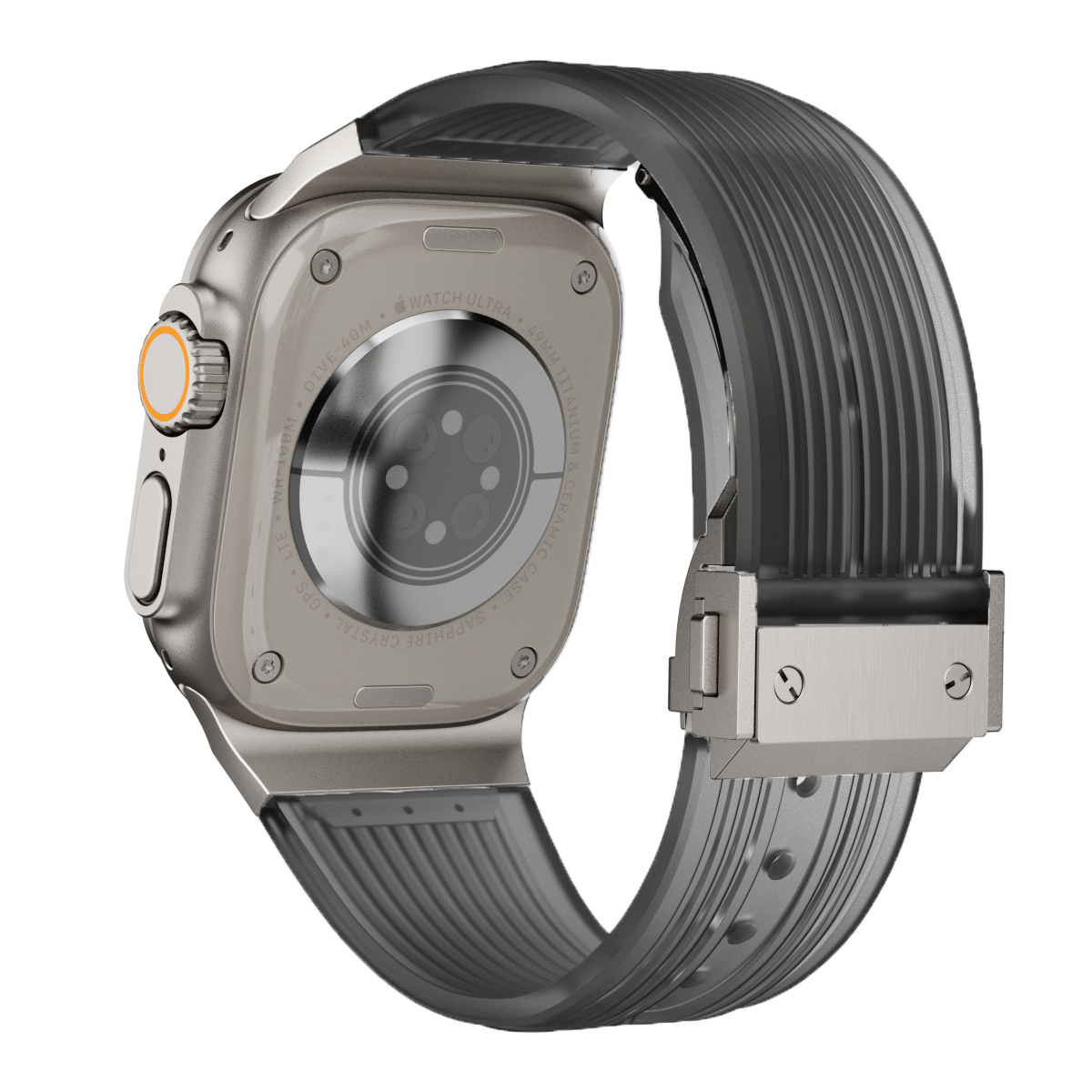 Dây đeo Hublot Style Trong Suốt cho Apple Watch Ultra 1/2/3 &amp; Apple Watch Series 4/5/6/7/8/9/SE/10/11 Size 44/45/46/49mm - Hàng Chính Hãng