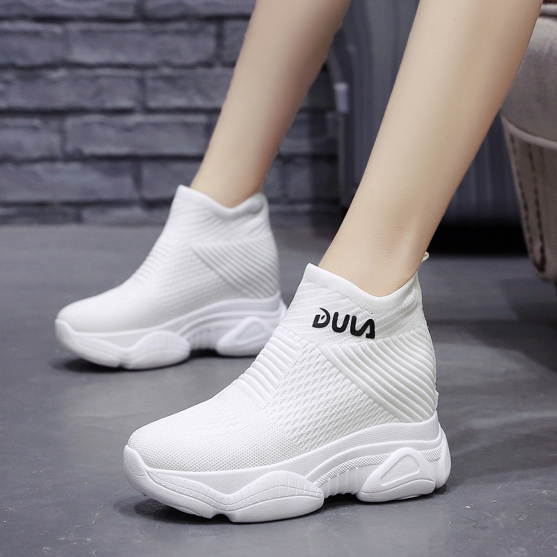 Giày Boot Đế Xuồng 8CM Co Giãn Siêu Nhẹ PB452