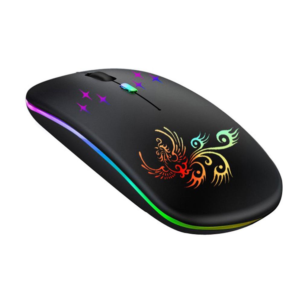 W128 Wireless Optical Mouse 2.4G+BT3.0+BT5.2 3-mode Ergonomic Mouse Built-in 500mAh Rechargeable Battery for PC Laptop