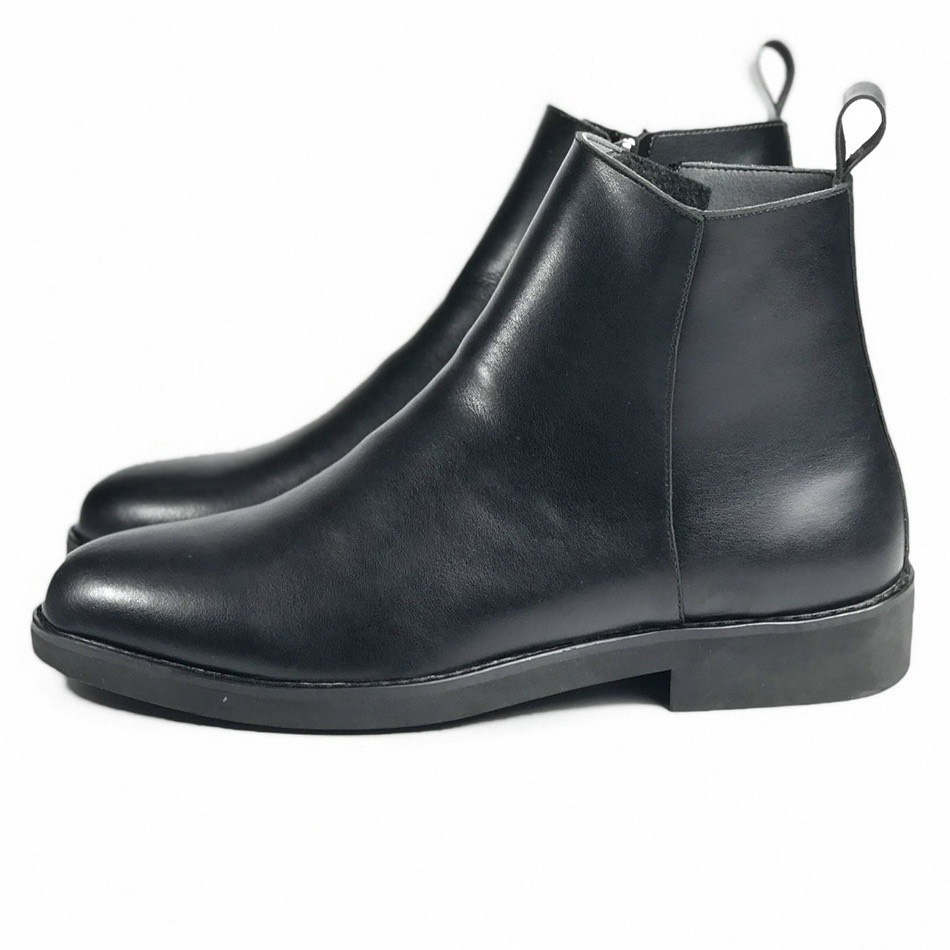 Giày chelsea zip boots black cao cổ chất liệu cao cấp bảo hành chính hãng 12 tháng