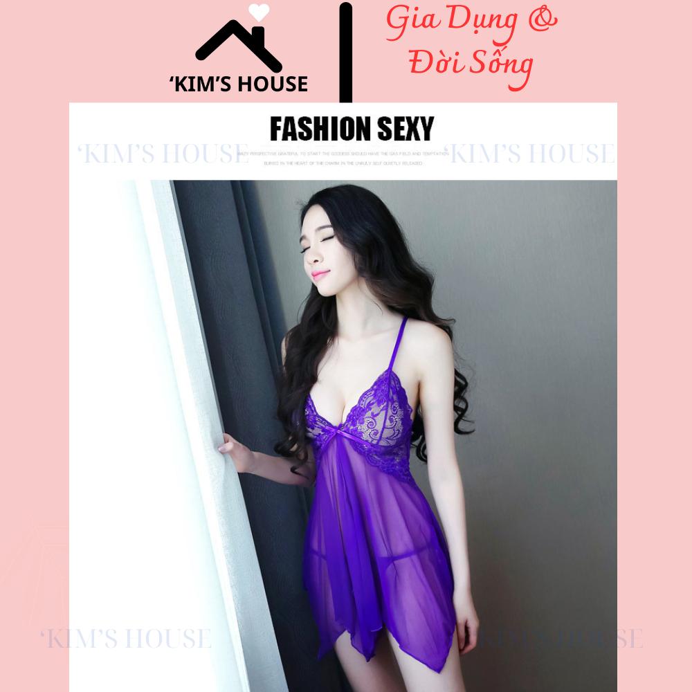 Váy Ngủ Ren Gợi Cảm Quyến Rũ, Váy Ngủ Có Mút Ngực, Váy Ngủ Một Mảnh, Váy Ngủ Sexy, Váy Ngủ Bigsize C006