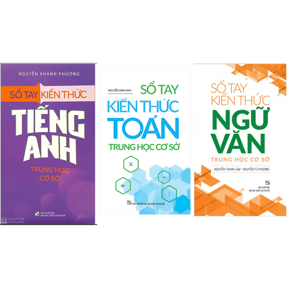 Hình ảnh Combo Sổ Tay Kiến Thức Trung Học Cơ Sở Môn Toán+Văn+Tiếng Anh