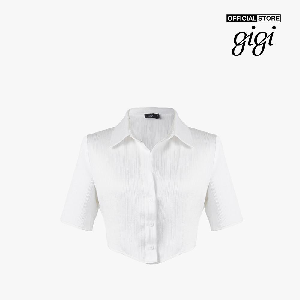 GIGI - Áo sơ mi croptop nữ tay ngắn thời trang G1106T222279