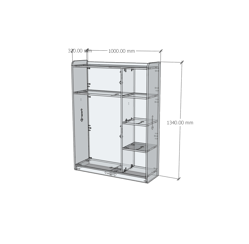 [Happy Home Furniture] KID, Tủ quần áo cho trẻ em, 100cm x 32cm x 134cm ( DxRxC), TLT_007