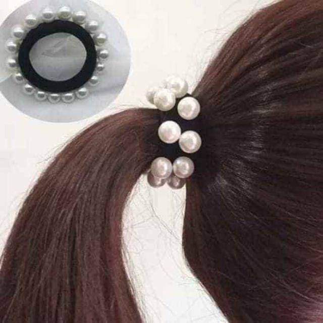 DÂY BUỘC TÓC ĐÍNH NGỌC TRAI NHÂN TẠO SANG TRỌNG - NUNAM SHOP