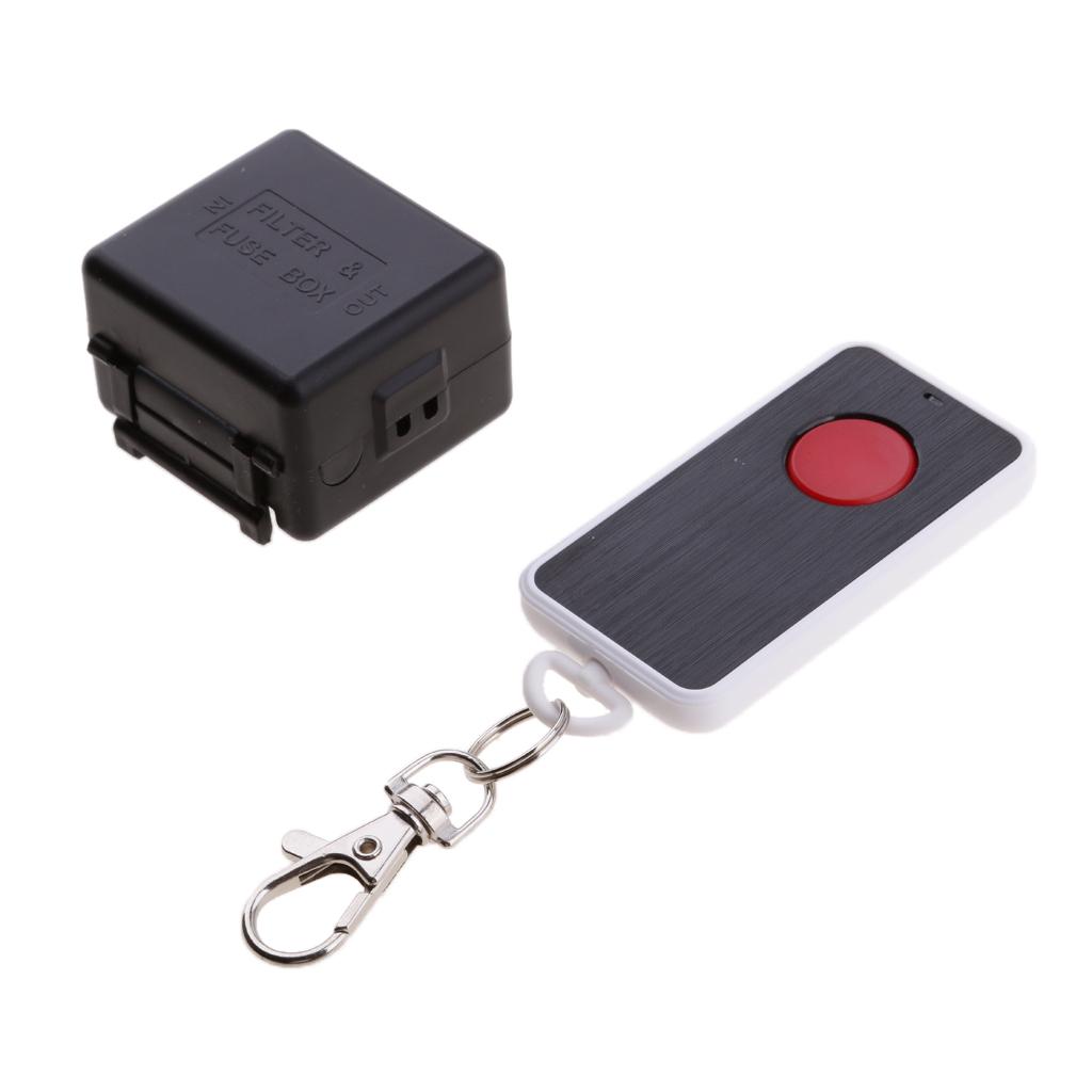 AC 220V Multifunction Wireless Remote Control Switch Relay For Lamp Lock Black