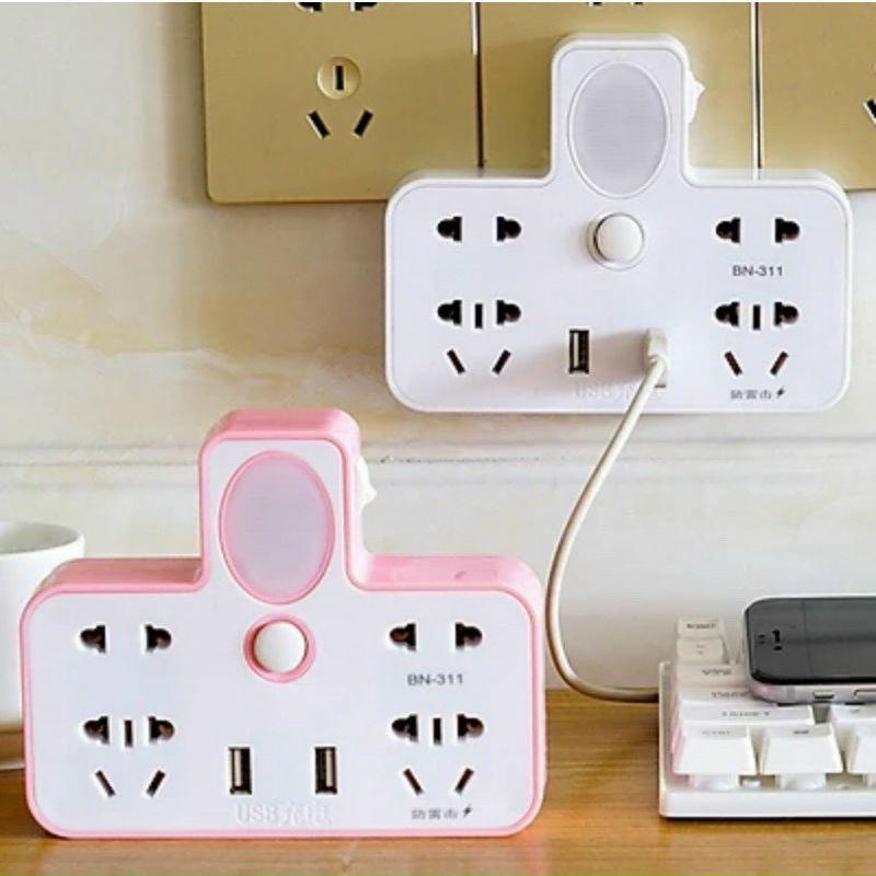 Ổ cắm điện đa năng tích hợp cổng cắm usb và đèn ngủ