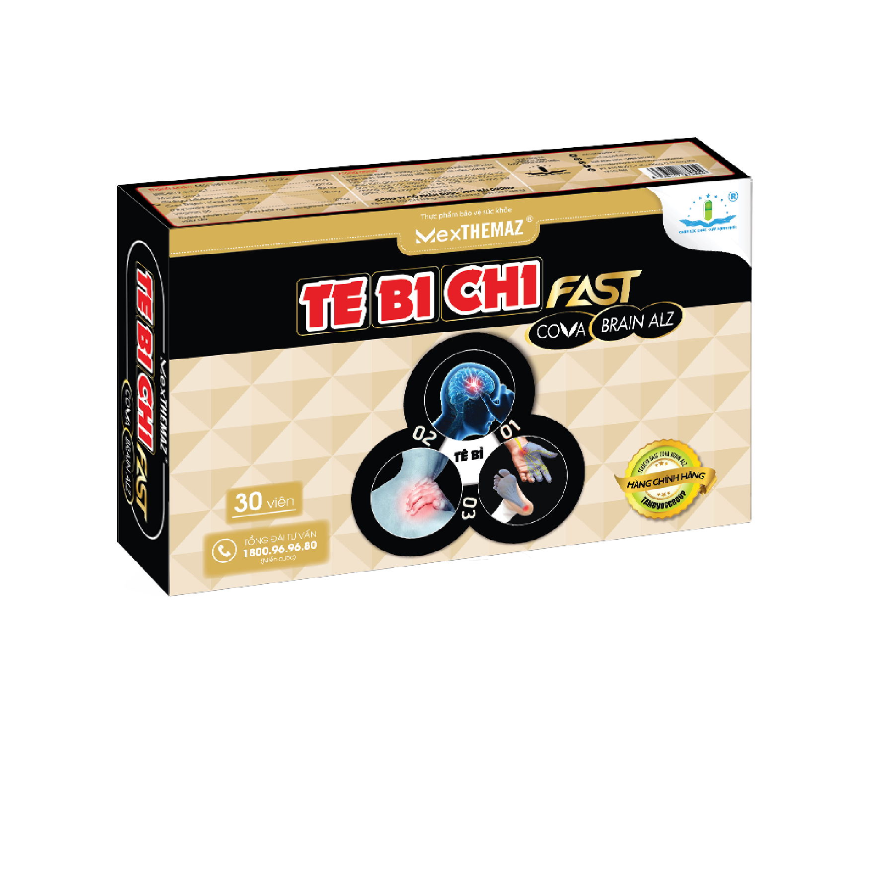 Tê Bì Chi Fast Cova Brain Alz Hỗ trợ hoạt huyết, tăng cường tuần hoàn não, giảm đau mỏi vai gáy, tê bì chân tay, vùng vai gáy, mất ngủ, suy giảm trí nhớ