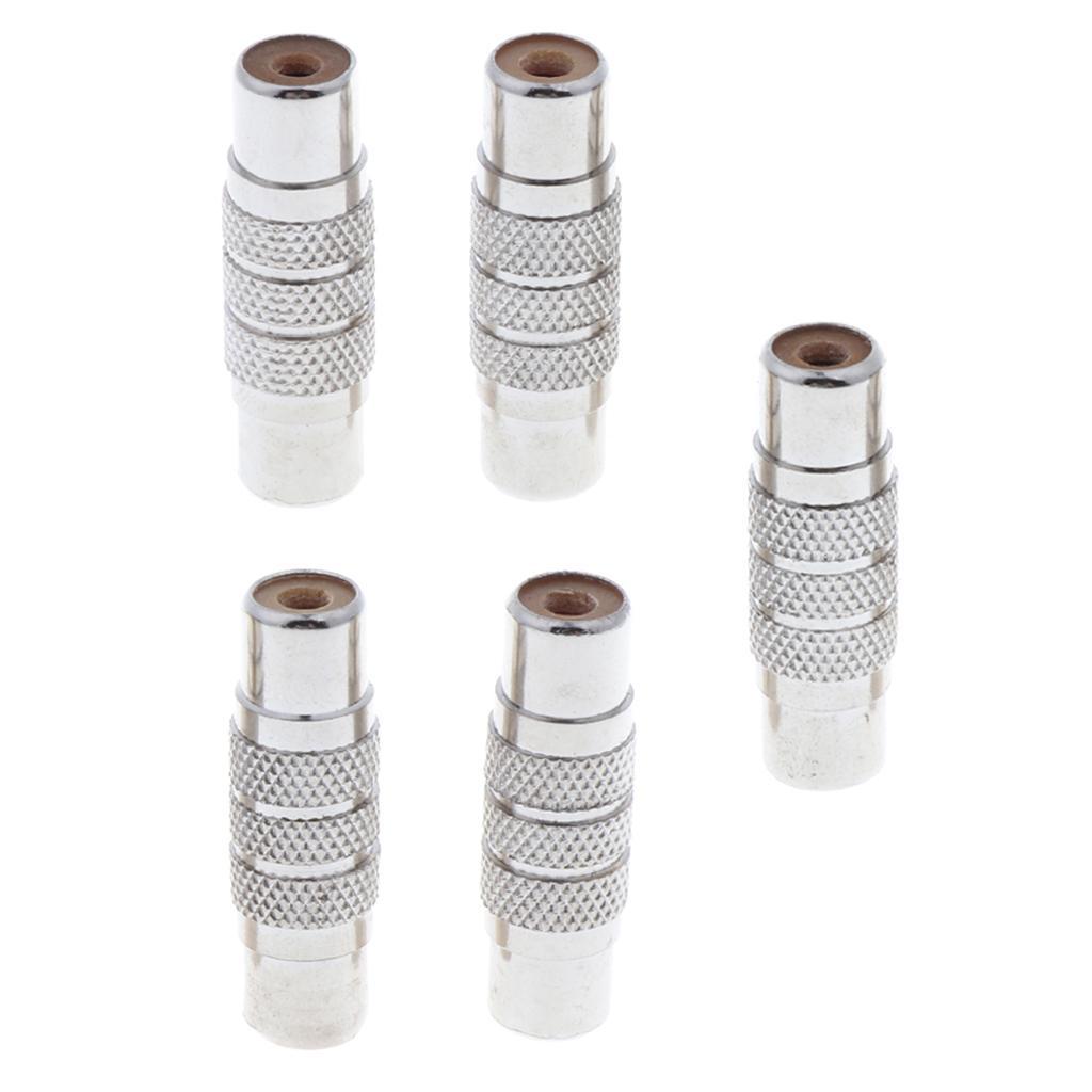 5 Packs Universal Audio Video Gold RCA Female to Female Coupler Adapter