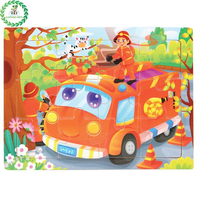 Đồ chơi xếp hình chất lượng cao puzzle , Bộ xếp hình bằng gỗ 12 miếng đa dạng hình ảnh GINTARO SHOP