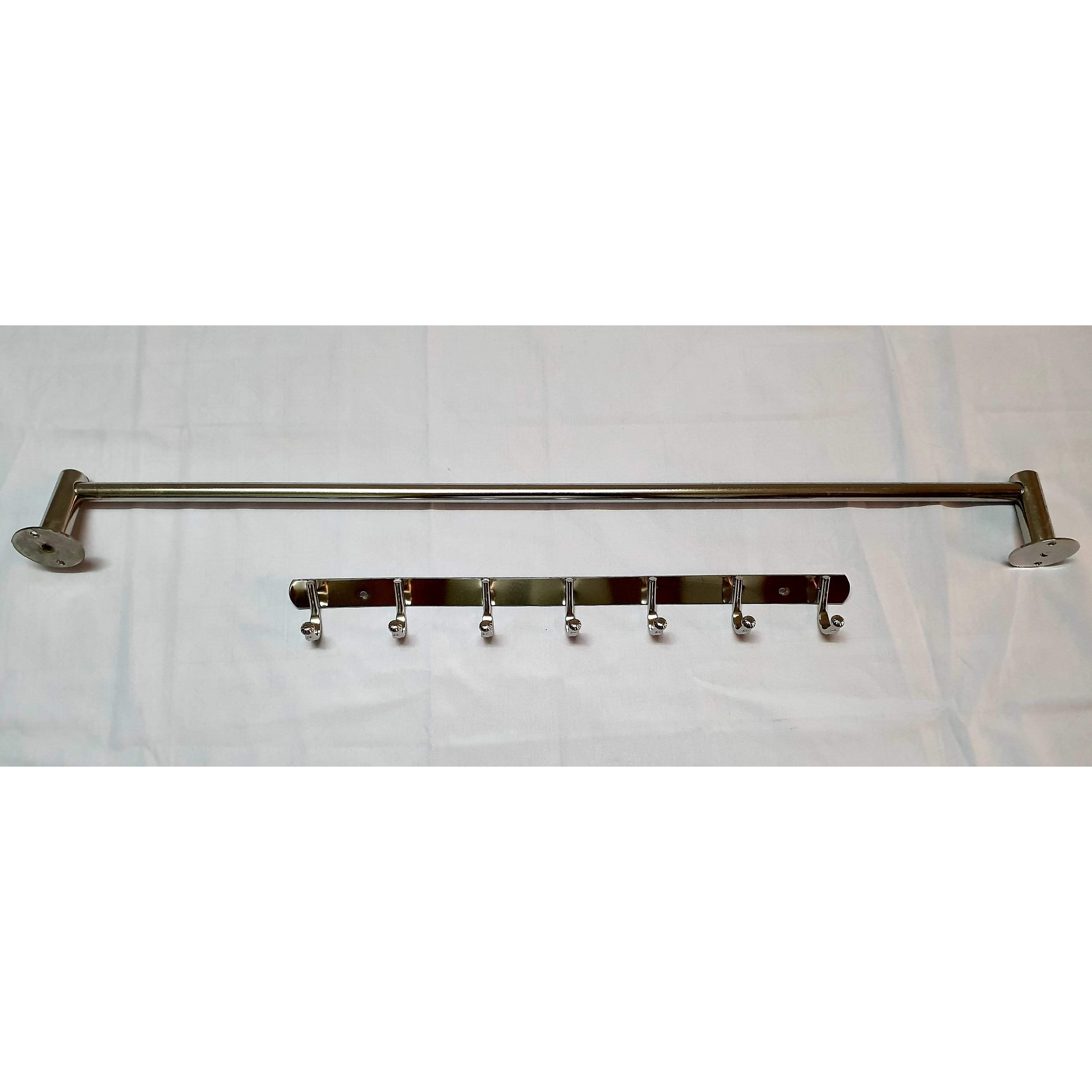 Combo máng khăn inox 304 và móc quần áo inox 201
