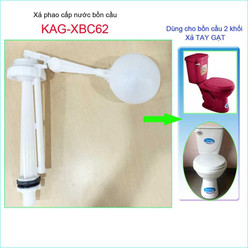 Cụm phao cấp nước bồn cầu KAG-XBC62A, cột cấp nước cho xí bệt hình trái bóng nhựa 100% lắp vừa 99% các loại cầu