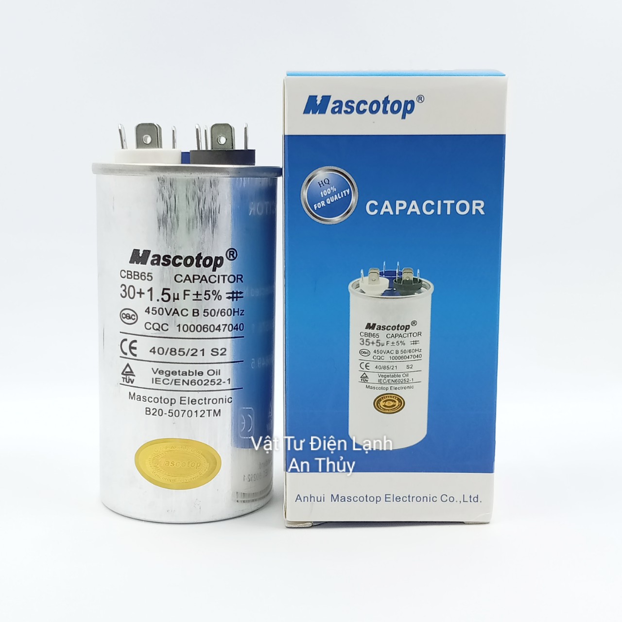 Tụ máy lạnh MASCOTOP 30uF 3 chân - Tụ điều hòa MASCOTOP 30uF 3 chân