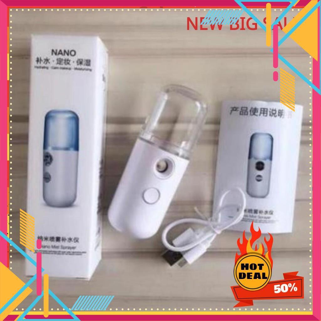 Máy phun sương xông mặt mini độ ẩm bình xịt khoáng nano xông chăm sóc cho da mặt cầm tay mini
