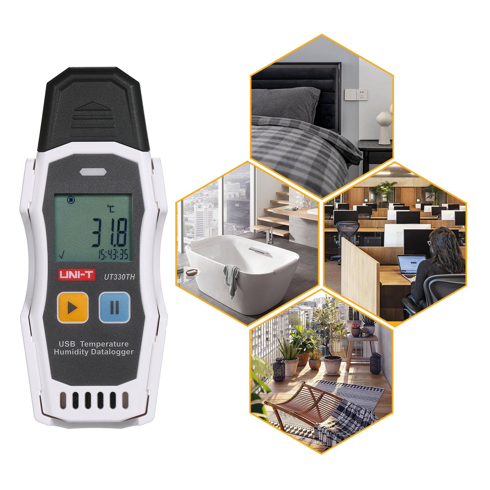 UNI-T Portable USB Data Logger for Temperature and Humidity, Reusable Temperature Data Recorder Humiture Recording Meter, with Built-in Software to Generate PDF and XLS Reports