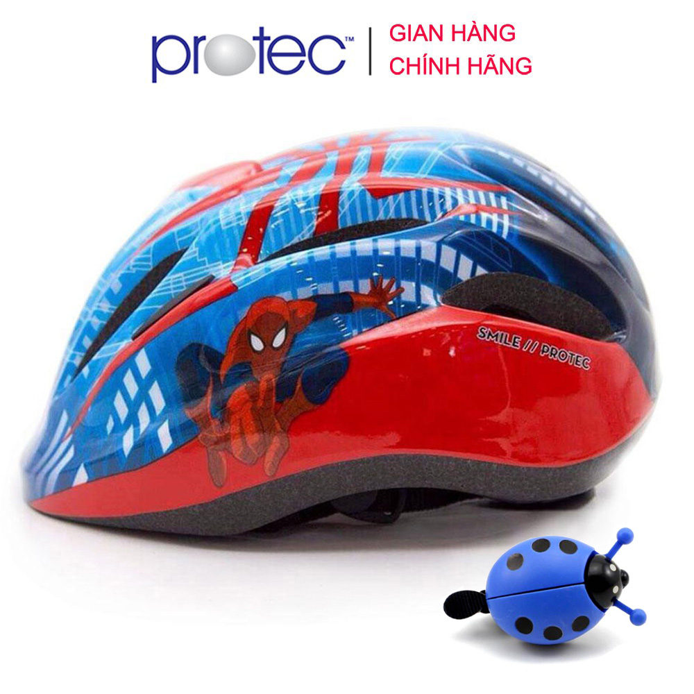 Mũ Bảo Hiểm Xe Đạp Trẻ Em, Nón Bảo Hiểm Chơi Thể Thao, Trượt Patin Cao Cấp Protec Smile W024 - Hàng Chính Hãng - Người Nhện - M