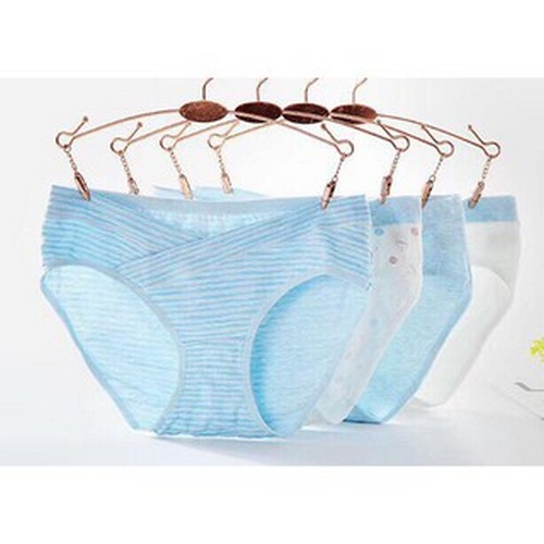 Sét 4 Quần Lót Bầu cạp chéo coton  sịn siêu đáng yêu ( túi zip