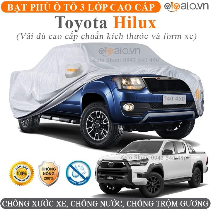 Bạt che phủ xe ô tô Toyota Hilux vải dù 3 lớp CAO CẤP BPXOT - OTOALO