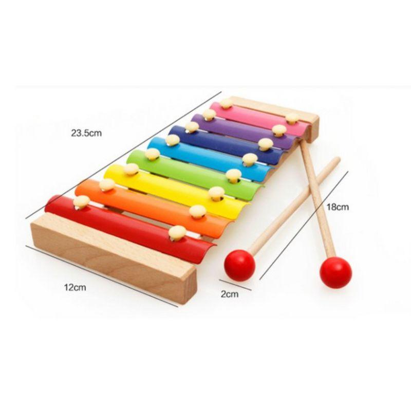 Đàn gõ 8 thanh Xylophone, đồ chơi nhạc cụ thông minh bằng gỗ giúp bé cảm thụ âm thanh tốt từ 0 đế 7 tuổi