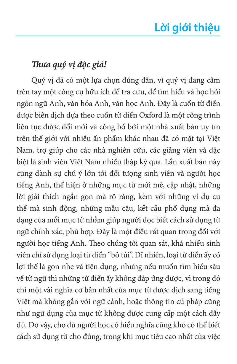 Từ Điển Oxford Anh - Anh - Việt (Bìa Vàng) - Tái Bản