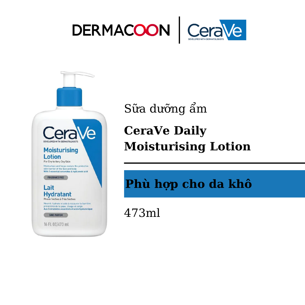 Sữa Dưỡng Giúp Dưỡng Ẩm Dành Cho Da Khô CeraVe Daily Moisturising Lotion 473ML