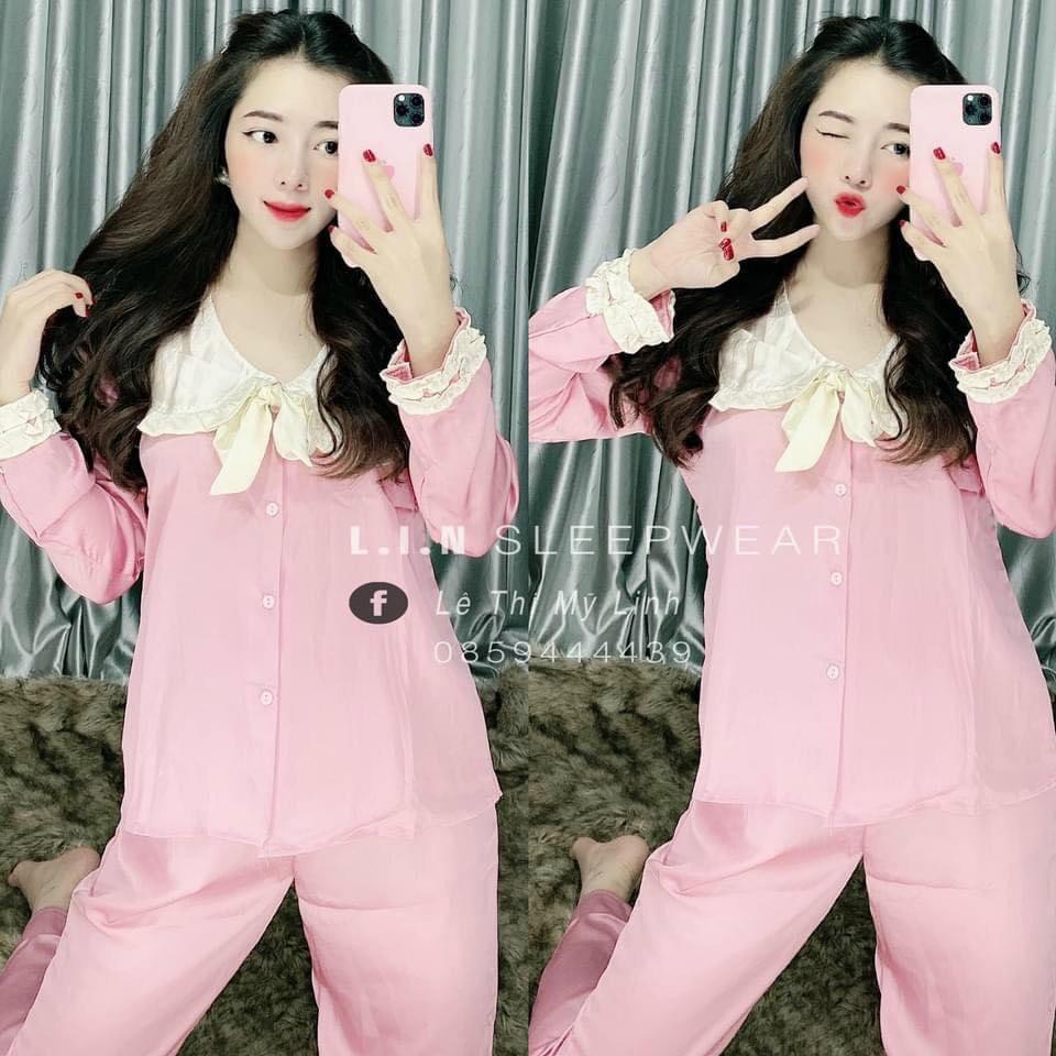 Bộ pijama lụa bèo siêu xinh kèm ảnh thật