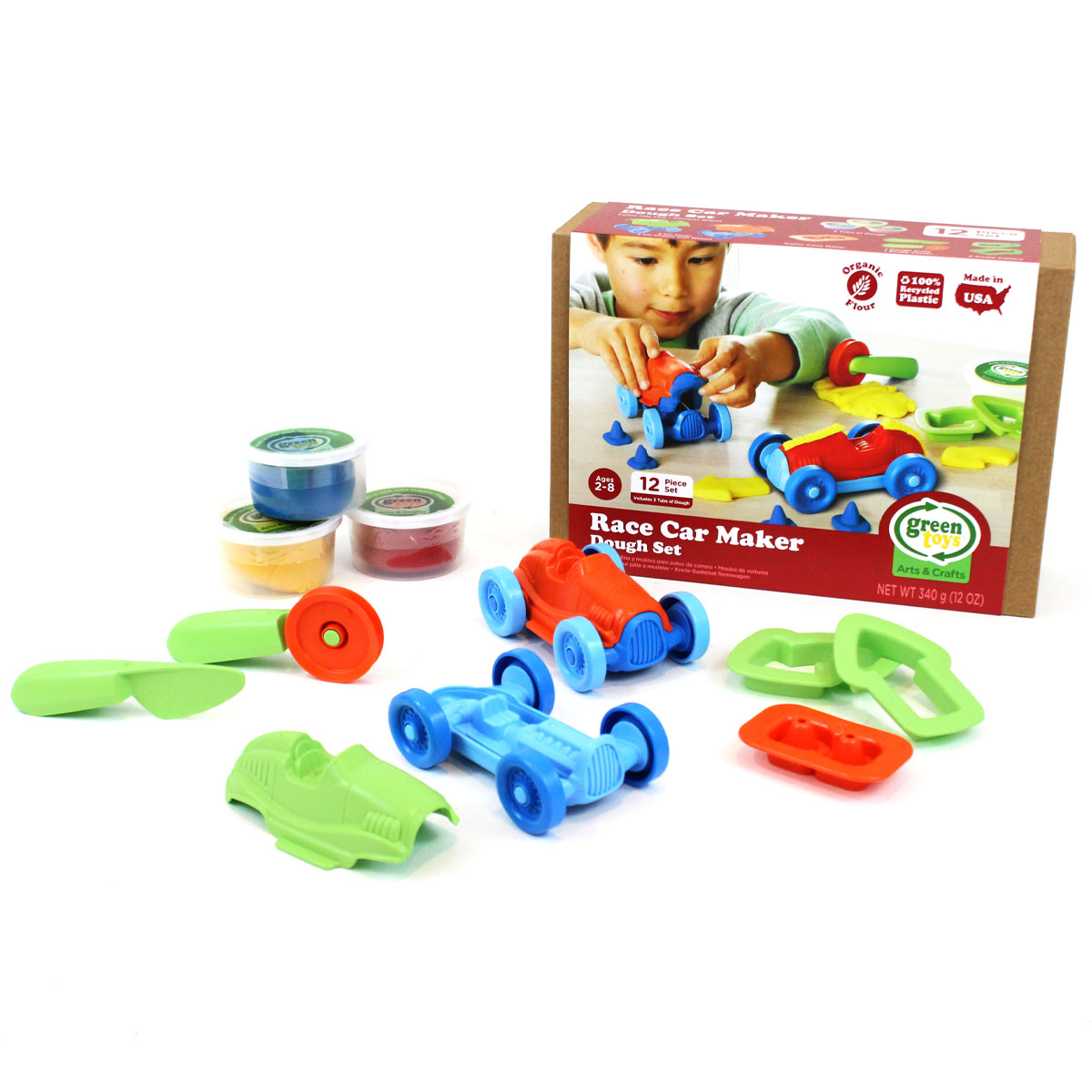 Bộ Đồ Chơi Bột Nặn Sáng Tạo Làm Xe Đua Green Toys Cho Bé Từ 2 Tuổi