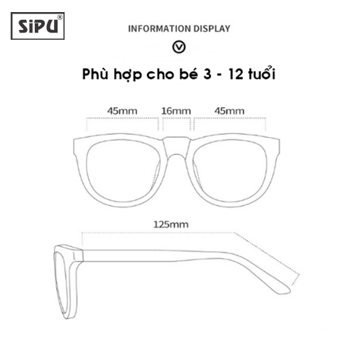 Mắt Kính Trẻ Em SiPU Chính Hãng MK07 Chống Ánh Sáng Xanh + Chống gãy - Bé Trai Bé Gái