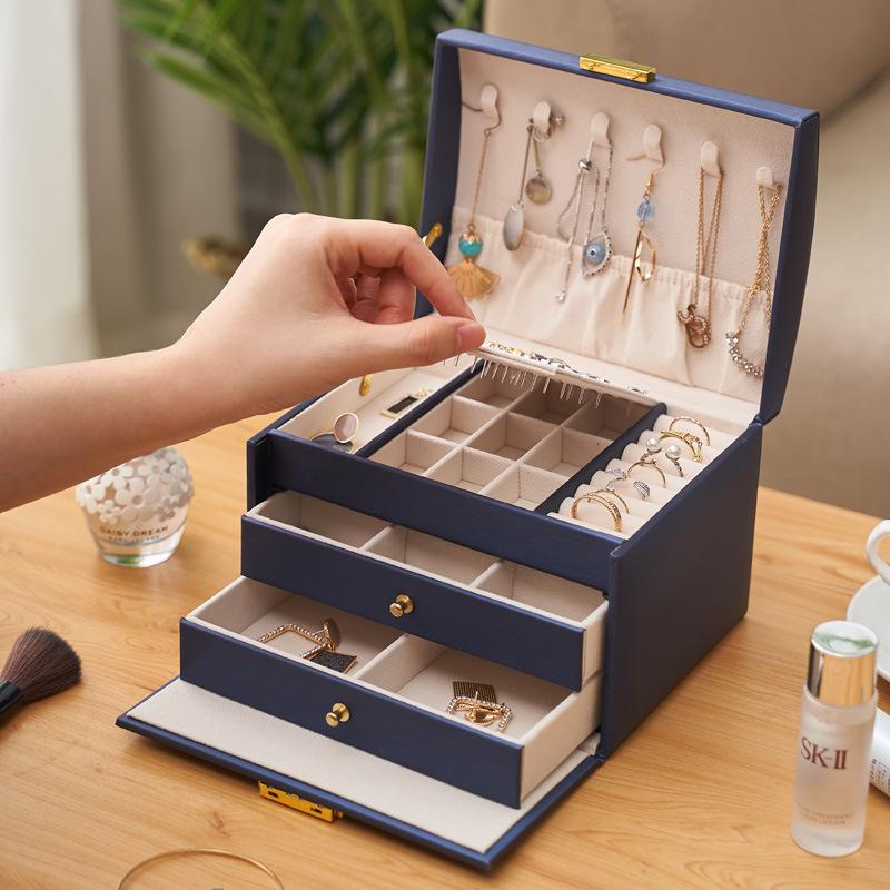 Hộp Đựng Trang Sức Hình Tròn Bằng Da Sáng Tạo