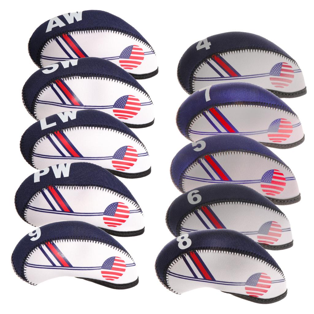 Set 10 Vỏ Bọc Đầu Gậy Golf Bằng Nylon Chống Thấm Nước Tiện Lợi