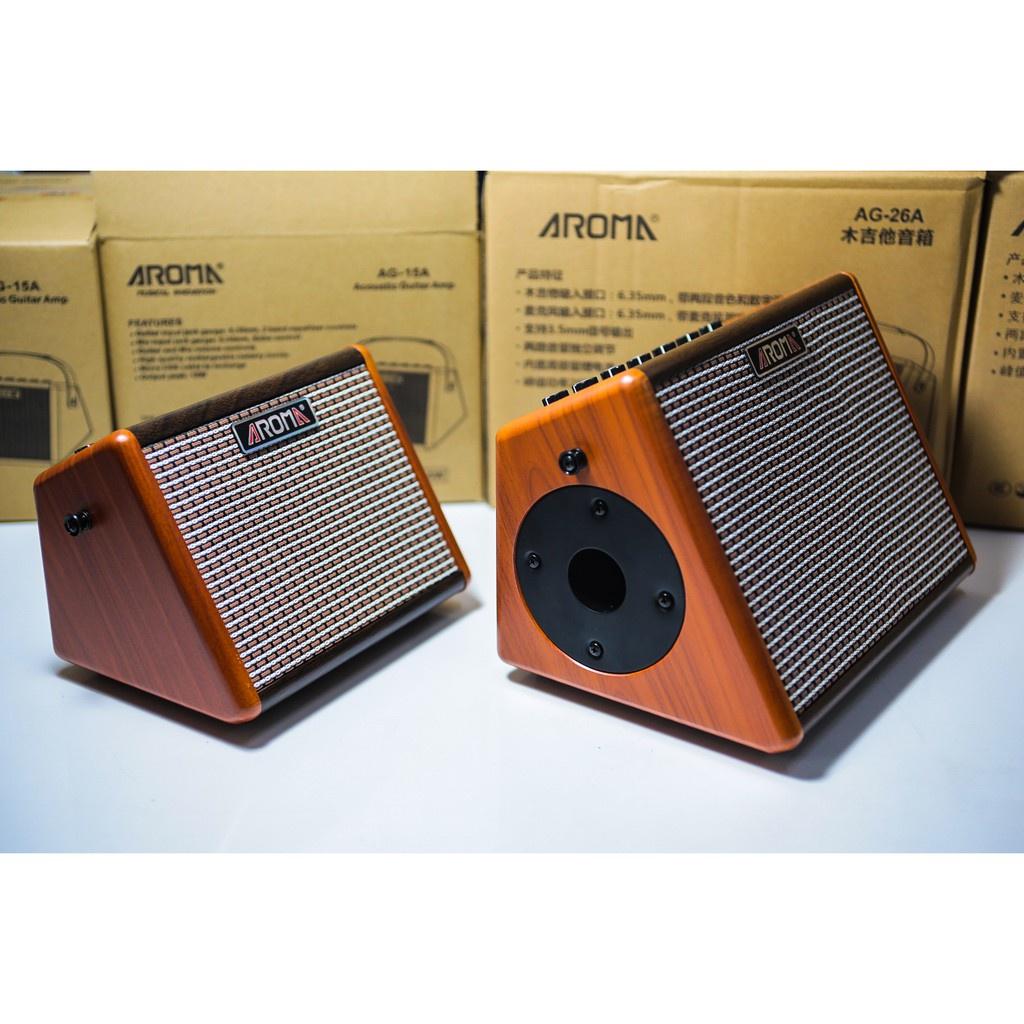 Amply guitar acoustic Aroma AG-15A có bluetooth, pin sạc.