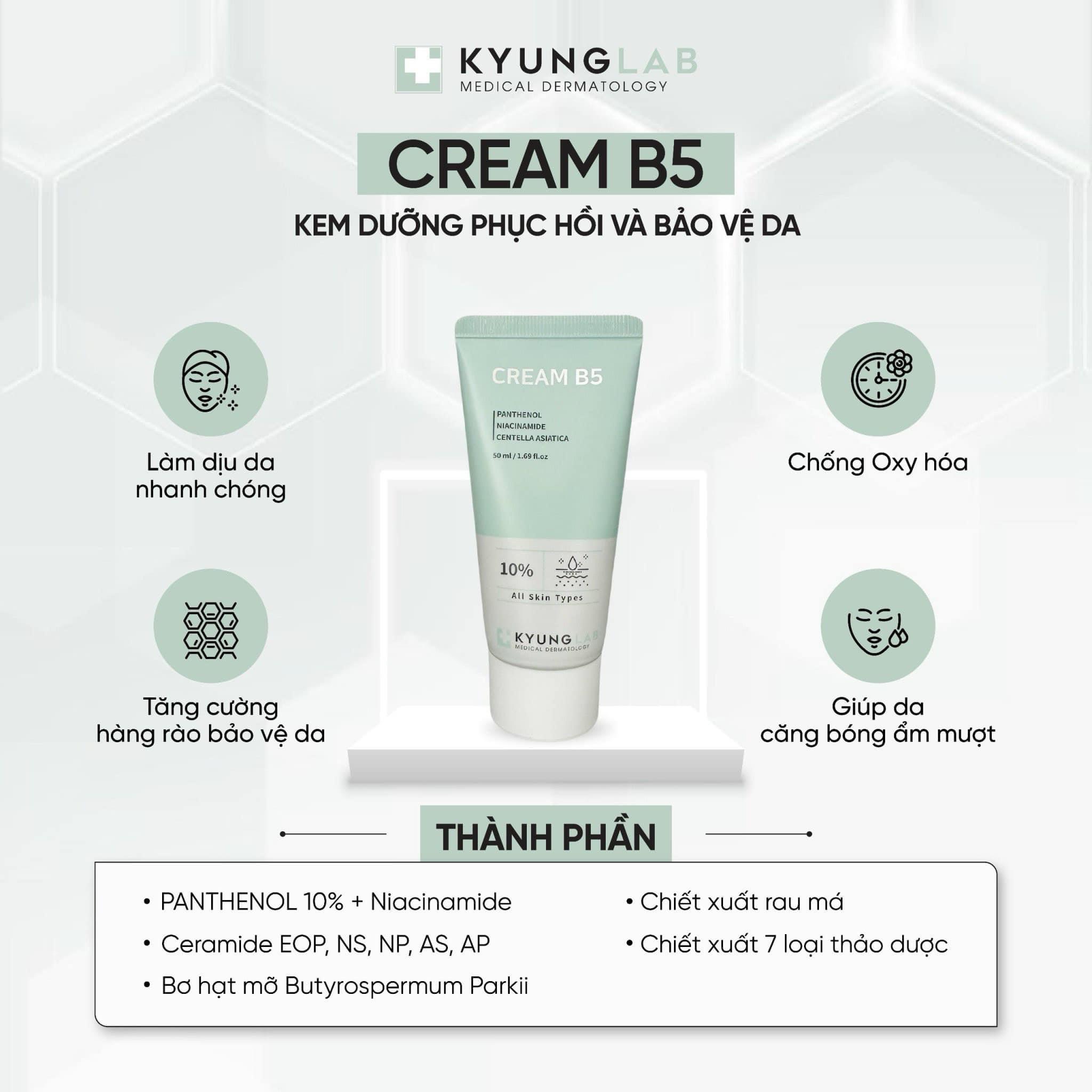 Dưỡng ẩm phục hồi da Cream B5 Kyunglab (C/50ML)