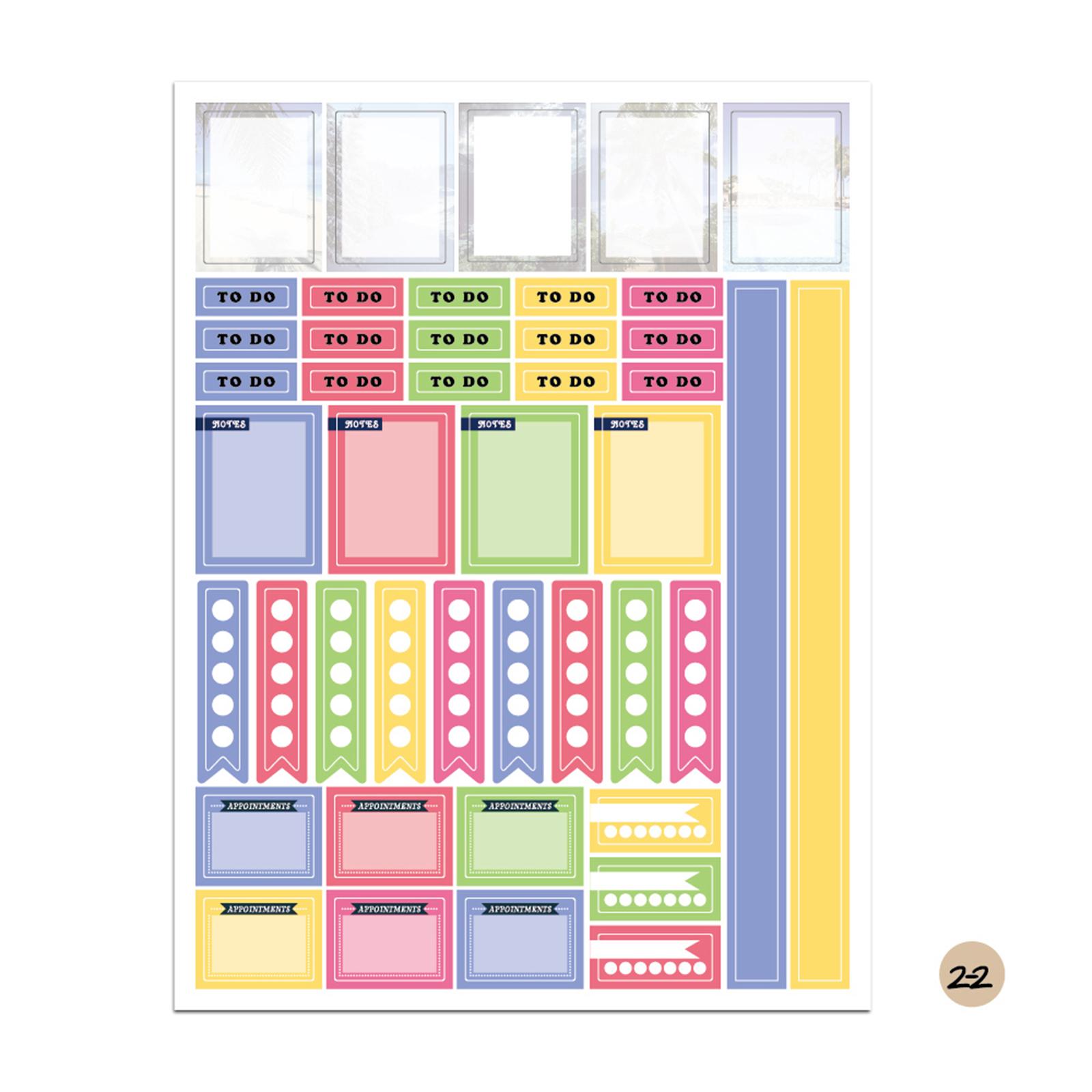 12 Sheets Essentials Planner Sticker Weekly Daily Schedule Sticker Planner Sticky Notes for DIY Calendar Planner Journal