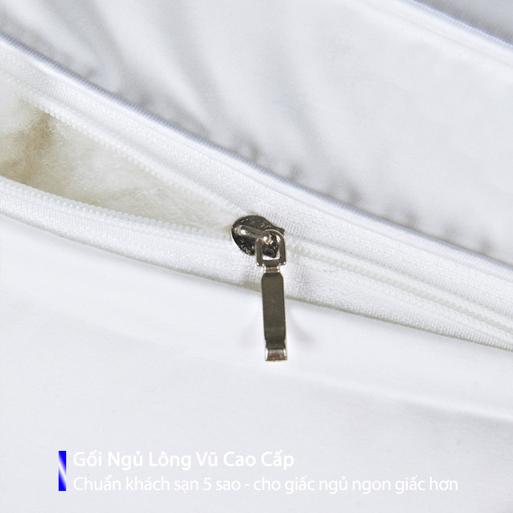 Gối Ngủ Lông Vũ Cao Cấp Gối Ngủ Kê Cổ Chống Mỏi Cổ Gối nằm êm ái, mềm mịn, kháng khuẩn- Chuẩn Khách Sạn 5 Sao