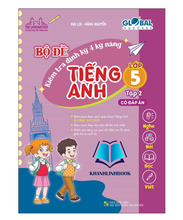 Sách - Bộ đề kiểm tra định kỳ 4 kỹ năng tiếng anh lớp 5 - tập 2 (có đáp án)