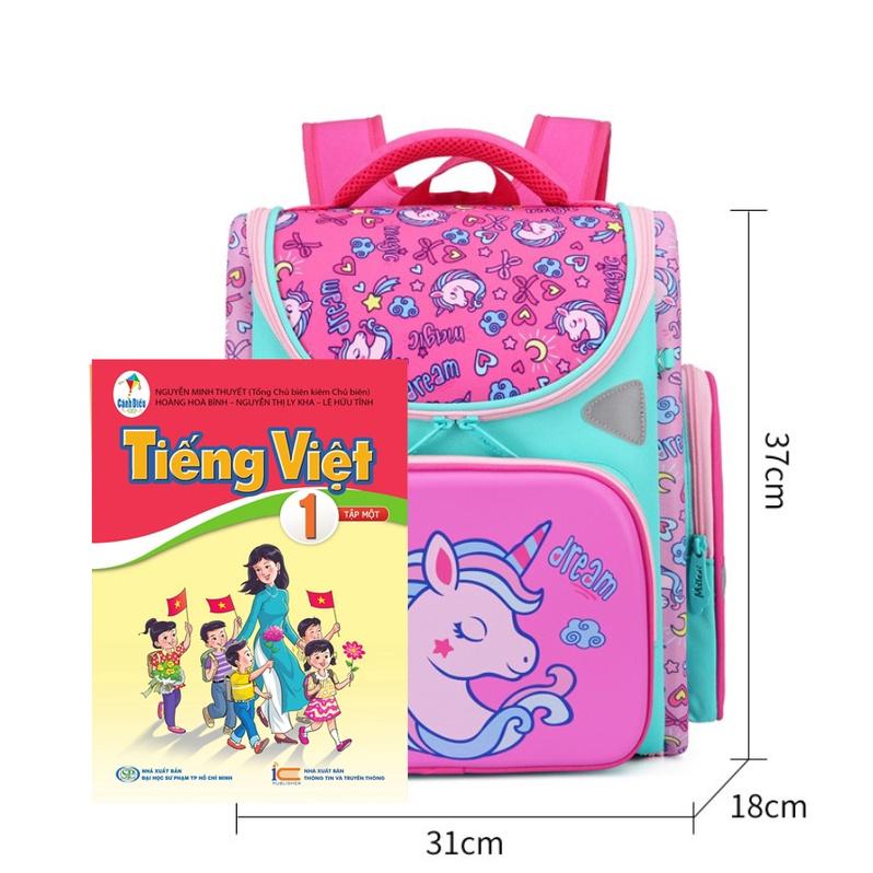 Balo cho bé trai -gái tiểu học, ba lô học sinh cấp 1 chống gù, siêu nhẹ, phản quang. Cặp Học sinh cấp 1 Mã 0002377