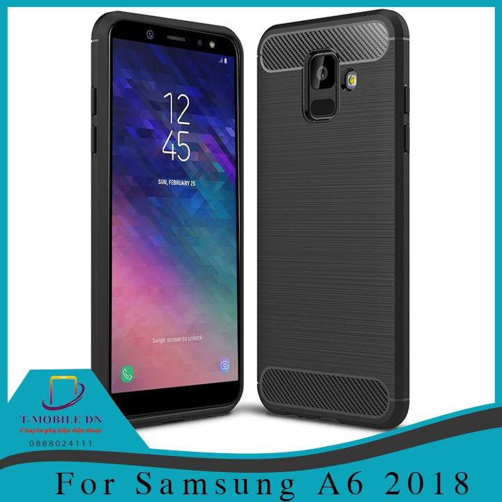 Ốp lưng cho Samsung A6 A7 A8 Plus A8 Star A9 2018 M20 carbon phay xước chống sốc chống vân tay