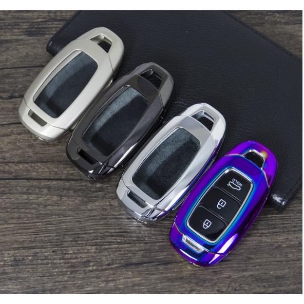 Ốp bọc khoá Smartkey Accent, Kona, Santafe Hyundai Kim Loại Metal cao cấp