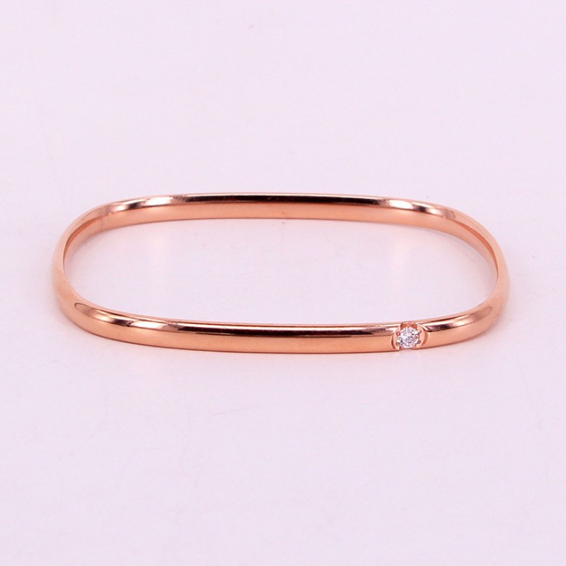 Vòng Tay Hình Chữ Nhật Đính 1 Viên Đá Thép Titan Ko Rỉ TT 3598 - 1 Cái