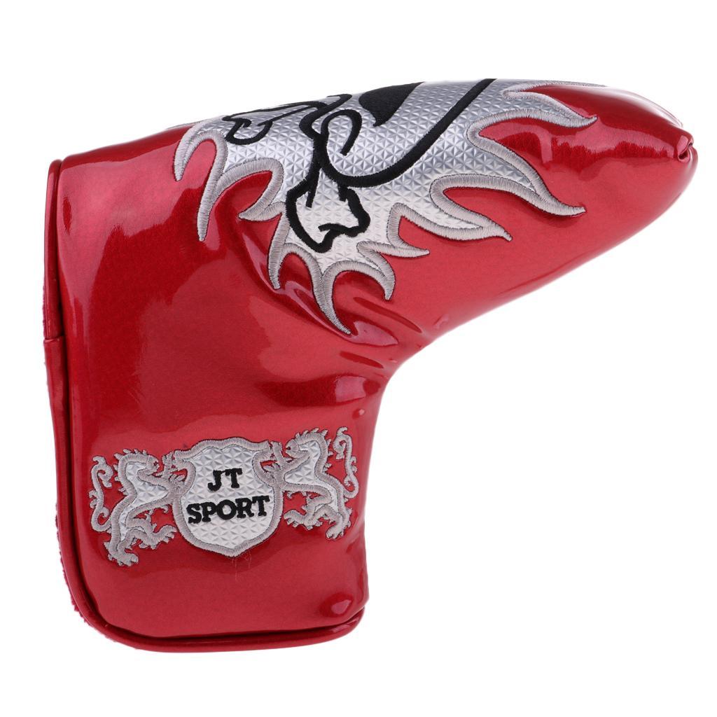 PU Universal golf Cover Mallet Putter Headcover  Red