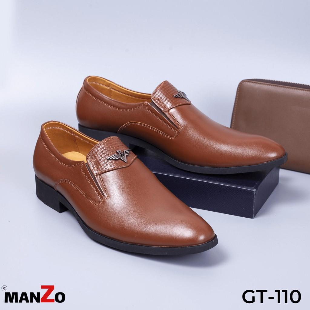 Đen và nâu - Giày Công sở tăng chiều cao da bò thật – Manzo store – GT101