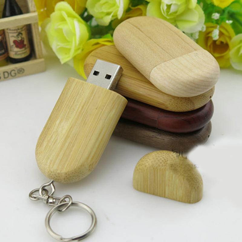 Đảm bảo chất lượng đĩa U bằng gỗ doanh nghiệp quà tặng quảng cáo 2g gỗ hình bầu dục đĩa U in logo có thể khắc đĩa U