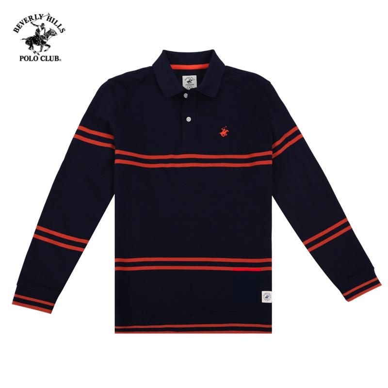 Áo polo tay dài nam Beverly Hills Polo Club Regularfit Navy NV- PMRLS20TL130