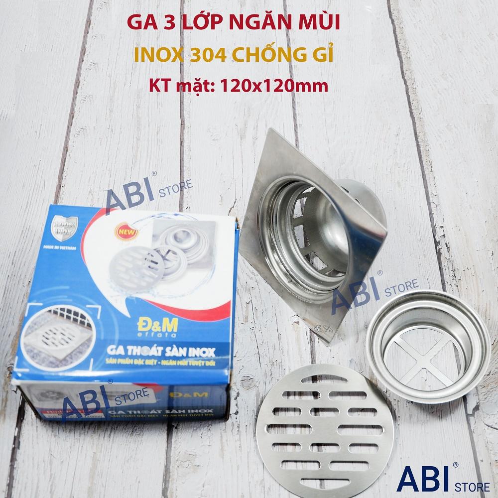 Ga thoát sàn inox 304 chống gỉ 3 lớp, phễu thu nước chống mùi nhà tắm cao cấp d76,d90,d110 (ga thúc sâu)