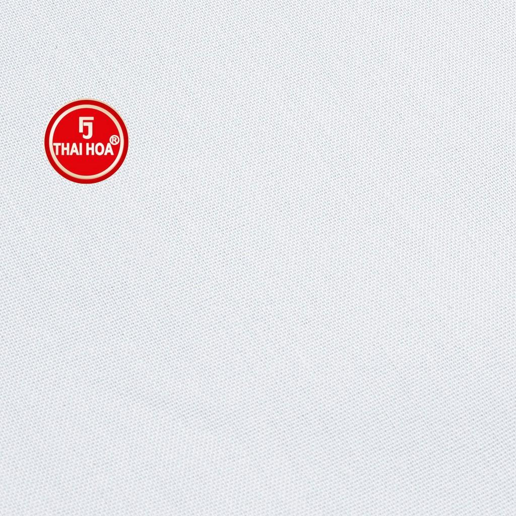Áo sơ mi nữ Thái Hòa dài tay màu trắng vải cotton thoáng mát 047-01-01