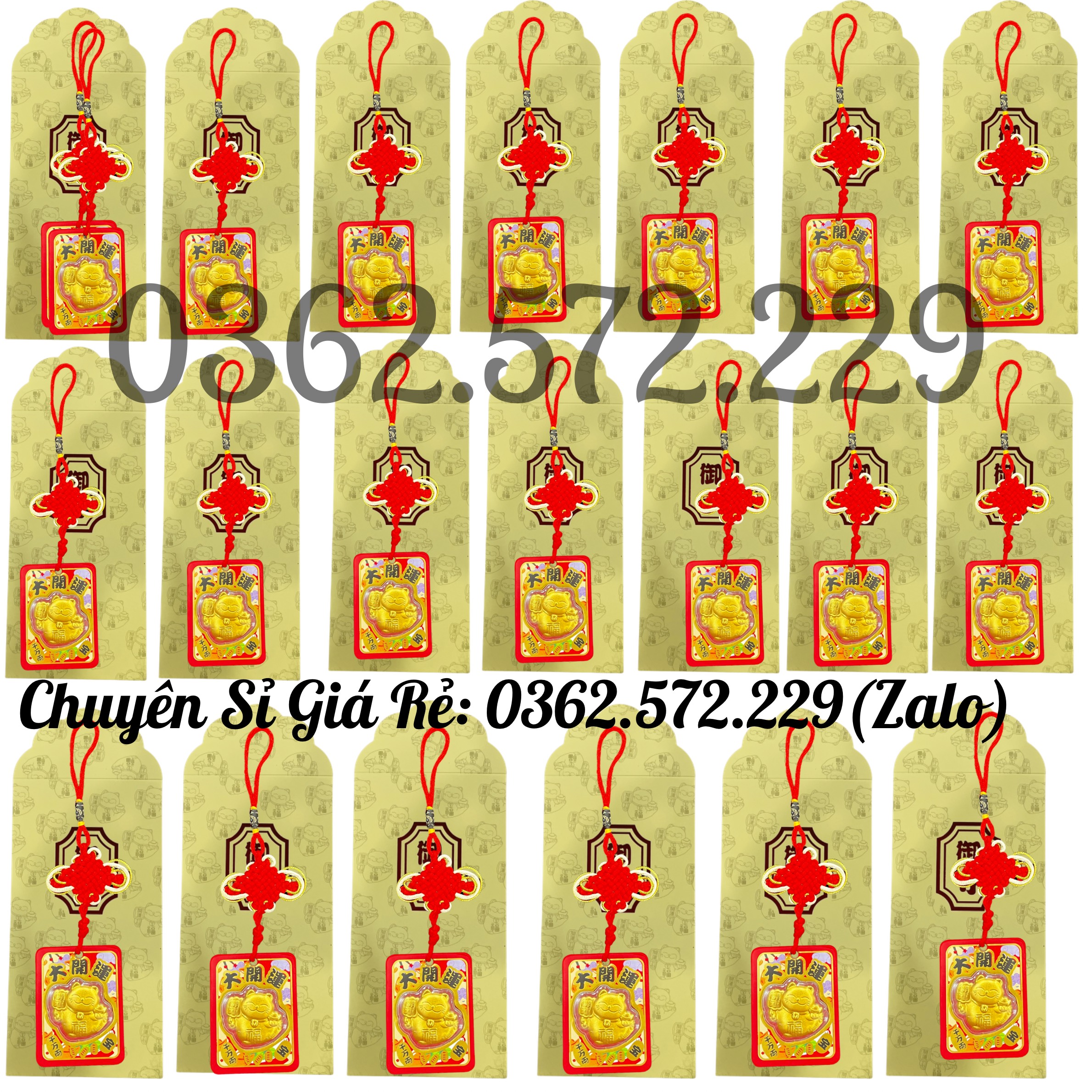 Sỉ Dây Treo Mèo Thần Tài Mạ Vàng Đại Cát Đại Lợi Chiêu Rước Tài Lộc Kèm Bao Lì Xì Phong Thủy May Mắn Treo Xe Treo Nhà Cửa