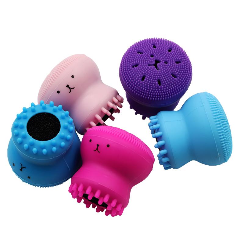 10 Chiếc Ốp Mặt Mút Rửa Tẩy Tế Bào Chết Tẩy Vệ Sinh Dễ Thương Hình Con Bạch Tuộc Rửa Mặt Massage Trị Lỗ Chân Lông Sữa Rửa Mặt